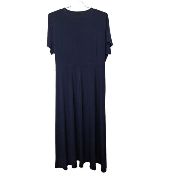 The‎ Limited Womens 3X Full Wrap Dress Black Ruffle Short Sleeve Waist Tie Party - Picture 2 of 11